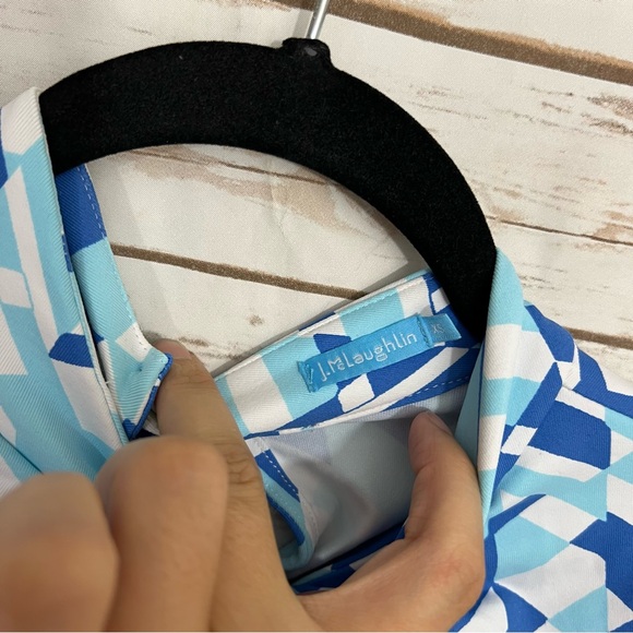 J McLaughlin Blue Patterned Catalina Cloth Sleeveless Sheath Tank Dress - Picture 3 of 6